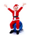 Happy Santa Claus boy on ornament Royalty Free Stock Photo