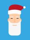 Happy Santa Claus cartoon vector portrait with smile. Christmas and New year greeting card, banner, presentation or wallpaper. Royalty Free Stock Photo