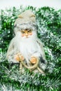 Happy Santa Claus Doll on Christmas time.colorful bokeh background Royalty Free Stock Photo