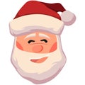 Happy santa claus face vector illustration. Christmas santa claus head icon isolated on white background. Cute cartoon Royalty Free Stock Photo