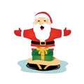 Happy Santa Claus Giving Presents Cartoon Illustration