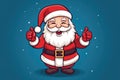 santa claus shows thumb up AI generated