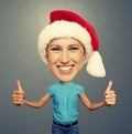 Happy santa girl with big head Royalty Free Stock Photo