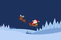 Happy Santa in his Christmas sled being pulled by reindeer Royalty Free Stock Photo