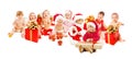 Happy santa kids Royalty Free Stock Photo