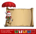 Happy Santa Scroll - Parachute Holding a Gifts