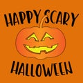 Happy scary halloween greeting card