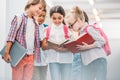 adorable happy scholars looking Royalty Free Stock Photo