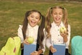 Happy school friends little girls having fun, laughing concept Royalty Free Stock Photo