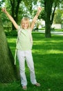 Happy School Girl Outdoor Royalty Free Stock Photo