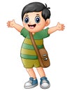 Happy schoolboy cartoon