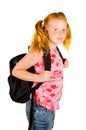 Happy schoolgirl ready to go to school Royalty Free Stock Photo