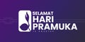 Happy Scout Day banner, August 14, Selamat Hari Pramuka