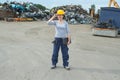 happy scrap yard manager posing Royalty Free Stock Photo