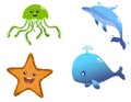 Happy Sea Creatures Royalty Free Stock Photo