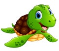 Happy sea turtle cartoon Royalty Free Stock Photo
