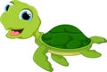 Happy sea turtle cartoon Royalty Free Stock Photo