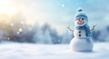 White winter seasonal new snowfall snowman cold celebration christmas blue snow holiday background year Royalty Free Stock Photo