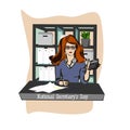 Happy Secretary day banner design template vector illustration