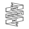 Happy Secretary day greeting emblem