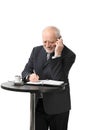 Happy senior businessman on the phone Royalty Free Stock Photo