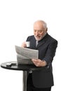 Happy senior businessman reading newspaper Royalty Free Stock Photo