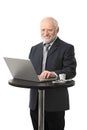 Happy senior businessman using computer Royalty Free Stock Photo