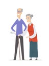 Happy senior couple - cartoon people characters isolated illustration Royalty Free Stock Photo