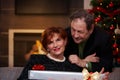 Happy senior couple at christmas Royalty Free Stock Photo