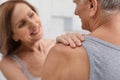 Happy senior couple dancing together at home Royalty Free Stock Photo