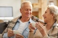 Happy Senior Couple Enjoying Tea Royalty Free Stock Photo