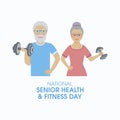 National Senior Health and Fitness Day vector Royalty Free Stock Photo