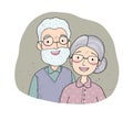 Happy senior couple. Grandmother and grandfather. Vector