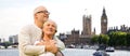 Happy senior couple in london city Royalty Free Stock Photo