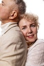 Happy senior couple in love. Close-up portrait of a happy senior couple looking at each other. Royalty Free Stock Photo