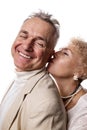 Happy senior couple in love. Close-up portrait of a happy senior couple looking at each other. Royalty Free Stock Photo