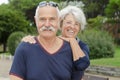 Happy senior couple outdoors Royalty Free Stock Photo