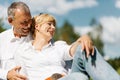 Happy senior couple outdoors in spring Royalty Free Stock Photo