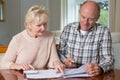 Happy Senior Couple Reviewing Domestic Finances Together