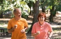 Happy senior couple running together Royalty Free Stock Photo