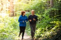 Happy senior couple running together Royalty Free Stock Photo