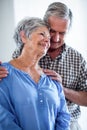 Happy senior couple standing together and smiling Royalty Free Stock Photo