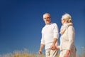 Happy senior couple talking outdoors Royalty Free Stock Photo