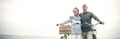 Happy senior couple with their bike Royalty Free Stock Photo