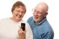 Happy Senior Couple Using Cell Phone Royalty Free Stock Photo