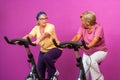 Happy senior ladies in gym. Royalty Free Stock Photo