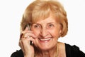 Happy senior lady talking on the phone Royalty Free Stock Photo