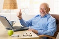 Happy senior man giving thumb up Royalty Free Stock Photo