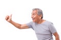 Happy senior man giving thumb up gesture Royalty Free Stock Photo