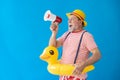 Happy senior man ready to summer vacation Royalty Free Stock Photo